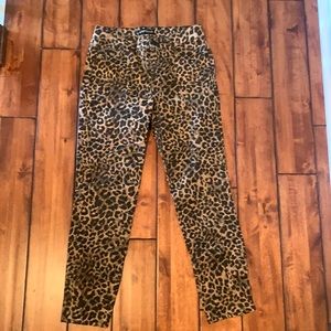 Express Leopard skinny jeans high rise